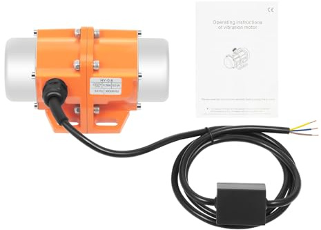 Fridgestea Concrete Vibrating Motor with Adjustable Vibration Force, 60W Single Phase Electric Vibrating Motor with 3000RPM, Vibrator Motor with for Shaker Table/Sand Screening - Orange
