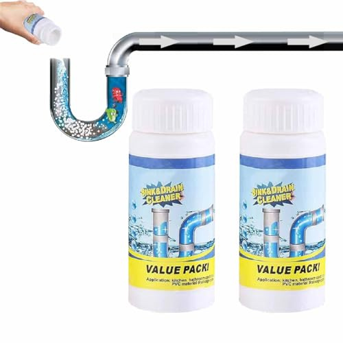 Abflussreiniger,Leistungsstarker Spülbecken- und Abflussreiniger,Spülbeckenabflussreiniger,Rohrreiniger,Ausbaggern in der Küche,Rohrbagger-Deodorant für Küche,Badezimmer,Dusche (2 Stück)
