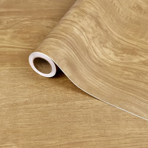 Papel pintado con efecto madera marrón rústico, papel adhesivo impermeable y removible para muebles, encimeras de cocina, alféizares, mostradores y armarios, 40 x 300 cm