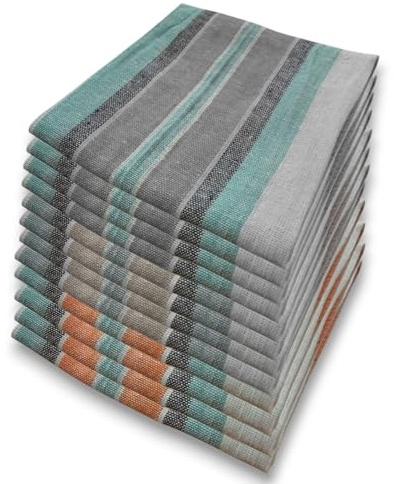 GX GARGIX Set pacco da 12 strofinacci canovacci in cotone TINTO FILO 50x70 cm (SMR-5)