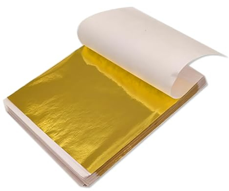 400 Pcs Gold Leaf Sheets Foil Art Foil Paper for Crafts Resin Arts Furniture Canvas Decorating Home Walls Interior etc 8cm x 8.5cm