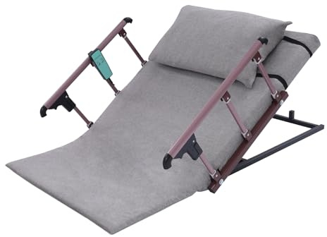 EUAIIPull Schienale elettrico sollevabile con braccioli pieghevoli e telecomando, materasso di sollevamento, schienale del letto, materasso supportato per casa, casa di cura, grigio, 120 x 75 cm
