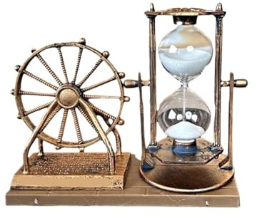 Cadeaux Sablier, Sablier horloge de sable, statue grande roue, minuterie bureau multicolore 15.5x10.5x6.5cm(Gold)