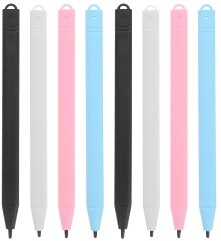 DECORNIJIA Stylets Universels pour Tablette LCD – Lot de 8 Pièces – Stylet pour Tablette Graphique et Écran Tactile – Accessoires pour Écriture, Dessin et Prise de Notes