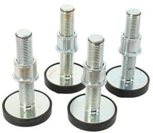Lfhelper Drehteller Tragarmteller, 4X Gummiteller für Hebebühne, 240mm Höhe | 50mm Bohrung, 4 Stück Aufnahmeteller mit Ø 120mm Gummiauflage für Werkstätten Hebebühnen