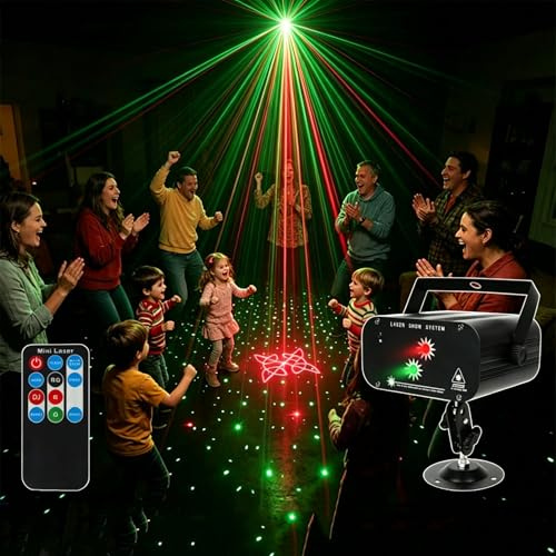 YMLUKzun Mini Luce LED da Palcoscenico RG con Effetto Dinamico a Cambio Colore, Luce Ambientale, Attivazione Sonora/modalità Strobo/Automatica/Telecomando,per Feste in Casa,Club,Bar,Ktv E Decorazioni