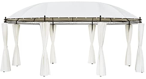 vidaXL Gazebo Giardino Impermeabile Bianco Crema Tendone Padiglione Chiosco