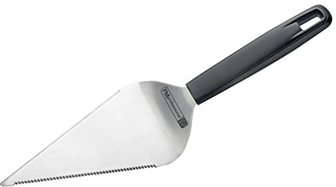 FMprofessional Schneidheber BBQ, hochwertiger Kuchenheber aus Edelstahl, Tortenheber mit gezackter Klinge (Farbe: Schwarz/Silber), Menge: 1 Stück