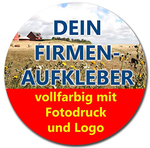 20 Aufkleber RUND 10 cm Firmenaufkleber von Ihrer Datei mit Logo Firmenlogo