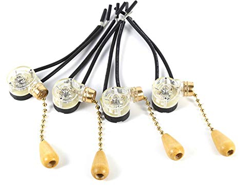 Interruptores de 4 Piezas, Ventilador de Techo Universal Para El Hogar, Lámpara de Pared, Interruptor de Cable de Cadena de Tracción de Repuesto, Interruptor de 250 V 125 V Para El Hogar