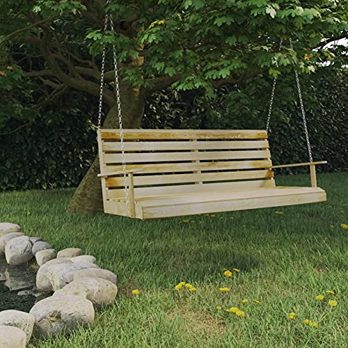 Tidyard Banco Balancín Columpio de Jardín Patio Exterior Terraza Balcón Asiento Silla Porche Decoración Adorno Hamaca Madera de Pino Impregnada 155x65x60 cm