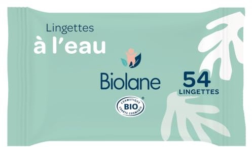 BIOLANE Lingettes à l'eau bio 54 lingettes