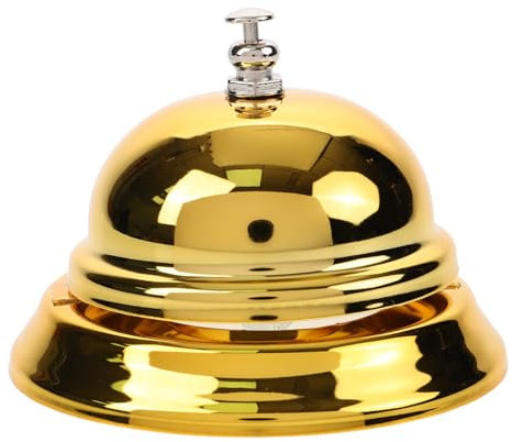 Toddmomy Call Bell Metal Anti- Rust Ringing Service Bell Desk Service for Hotels, Restaurants, Reception Areas, Schools, Offices, Hospitals, Warehouses (Gold)