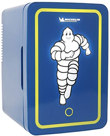 Michelin Mini Fridge - Refrigerator for Bedroom Office, Portable Table Top Beverage Cooler, 12V 110V Refrigerador For Drinks, Soda, Wines, Use In Car, Dorm, Outdoor, Patio, 8 Can