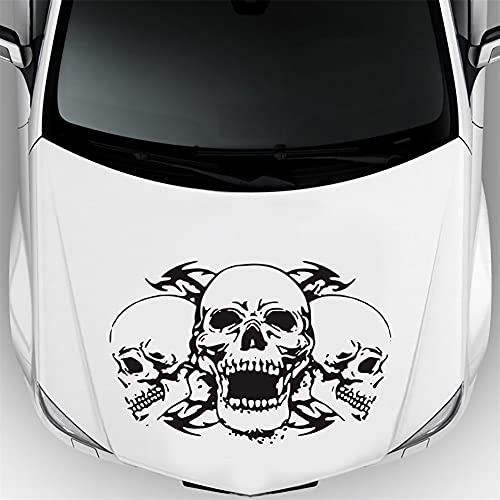BYNYXI Totenkopf Autoaufkleber, Schädel Auto Motorhaube Aufkleber Personalisiert Karosserie Skelett Skull Aufkleber Lackkratzer Heckscheibe Totenkopfaufkleber Tattoo für Auto LKW-60cmx39cm