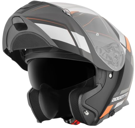 Bogotto FF403 Murata Casque Rabattable, Orange/Noir, XS (53/54)
