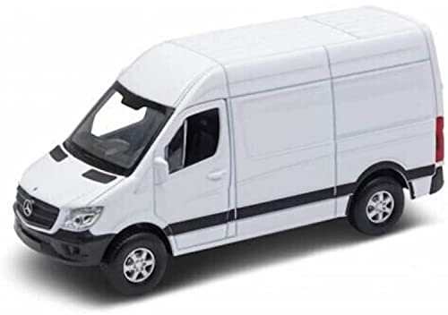 Kinsmart Weiß Lieferwagen Kompatibel mit Mercedes-Benz Sprinter 2022 Maßstab 1:43 Druckguss Modell Auto Öffnung Türen