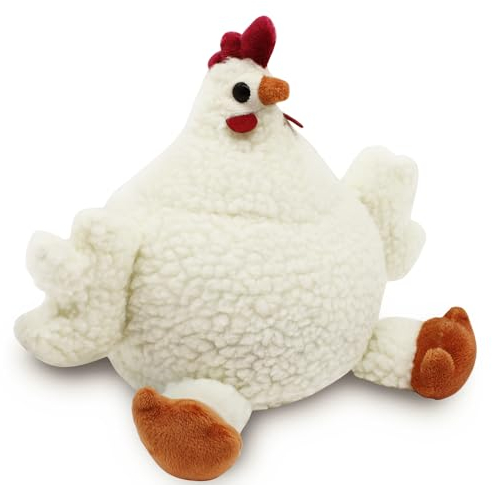 SANFERGE Niedlicher dekorativer Türstopper für Zuhause und Büro, Boden-Türstopper, Stofftier, gewichtete schwere Wandschutz, weißes Huhn