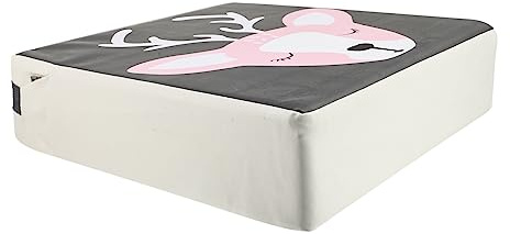 Ciieeo Kindersitzerhöhung Stuhlkissen mit Anti Rutsch Funktion und Verstellbarem Gurt Bequemer Leder Schwamm Polster für Kinder und Babys Rosa Sitzkissen fürs Esszimmer