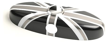 MINI R50 R52 R53 Union Jack Rear View Mirror Caps, Interior Rearview Mirror Covers for Mini Cooper One/S/JCW R50 R52 R53(Type B, Union Jack Gray)