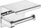Ibergrif MK34050 - Portarrollos Adhesivo Sin Tapa de Papel Higiénico con el Teléfono Móvil Estante de Almacenamiento, Plata, Acero Inoxidable