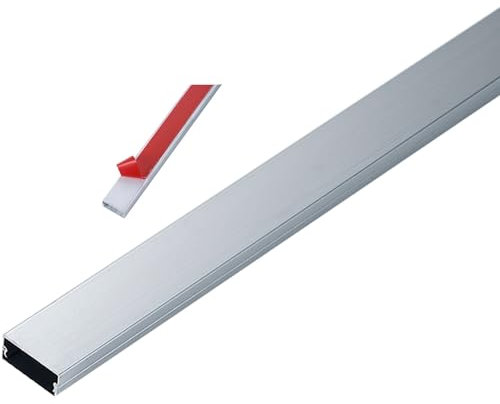 Canaleta Cables Canalización Cuadrada De Aleación De Aluminio, Pasacables Autoadhesivo/ Gestión De Cables En El Suelo, Cubre Cables De Suelo Para Hogar Oficina Aulas Dormitorio ( Size : Silver-1m-30x1
