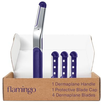Flamingo Dermaplane Blades Refills, Face Razors for Women, Smooth Skin, 4 Count