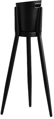 YIORYO Ice Bucket, Stainless Steel Wine Cooler with Stand - Party Drink Cooler Holder - Handles - Wine Chiller - Free Standing - Outdoor or Indoor Use (Grey : Black)