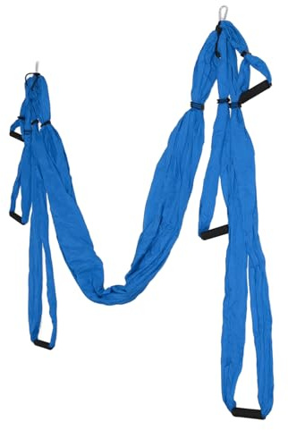 Yunir Juego de Columpios para Yoga Aéreo, Juego de Columpios para el Hogar Al Aire Libre, Hamaca de Yoga Ajustable de Algodón y Poliéster, para Ejercicio Físico, Mejora la (Azul Marino)