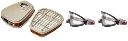 3M 6055 Cartouche filtrante active, 1 Unité (Lot de 1), Assorted & Lunettes-masque de sécurité 3M™ 2890SA, Classic