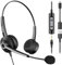 Voistek Casque USB avec Microphone pour PC/Ordinateur Portable, Léger on Ear, Microphone Réglable à Réduction de Bruit, Casque Audio Filaire pour Bureau, Télétravail, Chat, Zoom, Teams