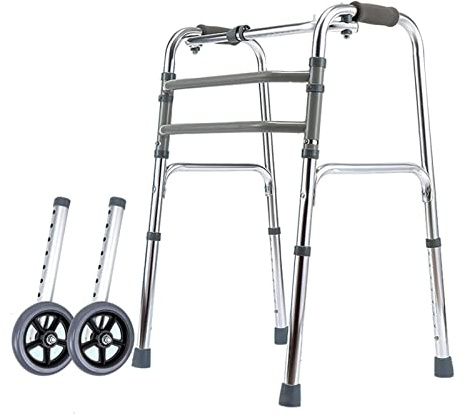 Gehgestell aus Aluminium, zusammenklappbar, leicht, für ältere, behinderte oder verletzte Menschen, Ständer, gepolsterte Armlehnen, 8-fach höhenverstellbar, leichtes Gehgestell