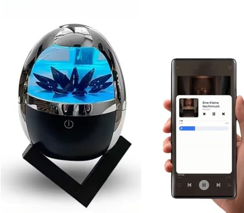 MENDUNER Ferrofluid-Lautsprecher, Tanzendes Ferrofluid, Ferrofluid-Lautsprecher, Tragbar, Buntes Licht, Desktop-Dekoration, Magnetische Flüssigkeitslampe für Camping-Picknicks