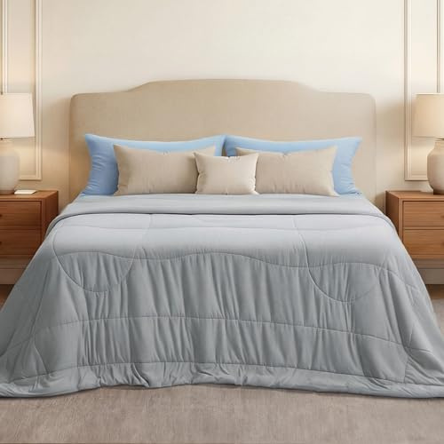 BEDSURE Bettdecke Ohne Bezug Kühlende - Bettdecke 220x200 Kühldecken zum Schlafen - Leicht Atmungsaktiv Schweißfrei Cooling Blanket Für Nachtschwitzer Doppelseitige Kühlende Decke, Grau