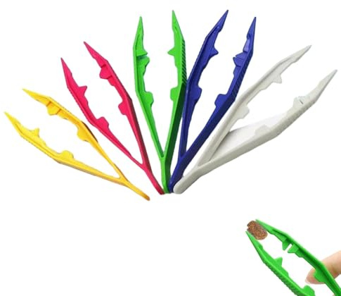 10 Pcs Plastic Tweezers for Feeding Reptiles,10cm Plastic Feeding Reptile Tongs,Feeding Tweezers Reptile for Snakes Lizard Tortoise Gecko,Kids Tweezers for Beads Children Handmade DIY Crafts