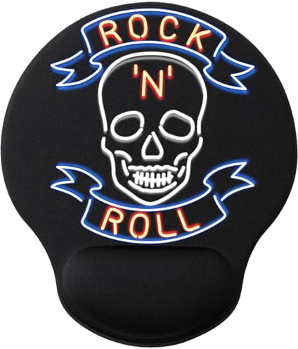 La Hormiga Molona Tapis de souris Gaming Bureau Support Poignet Surface Douce et Base Antidérapante Idéal pour Gamers, Compatible avec Souris Optique et Laser Mouse Pad Design Rock and Roll