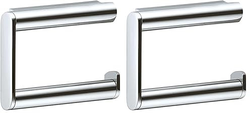 KEUCO Toilettenpapierhalter aus Metall, Hochglanz-verchromt, offene Form, WC-Rollenhalter für Badezimmer und Gäste-WC, Plan (Packung mit 2)