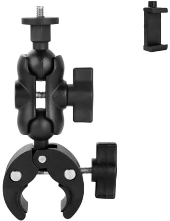 UTEBIT Kamerahalterung Fahrrad Klemme mit 1/4 Zoll Schraube, 360 Grad Drehbar Fahrradklemme Fahrradhalterung Adapter kompatibel für Action Kamera DSLR Ständer Zubehör