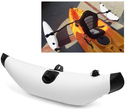 UPALDHOU Flottanti Succonenti in Kayak Gonfiabile, di Stabilizzatore in PVC per Ulteriore stabilità e Sicurezza, Ottimo per la Vela, la Pesca, la Remella (White)