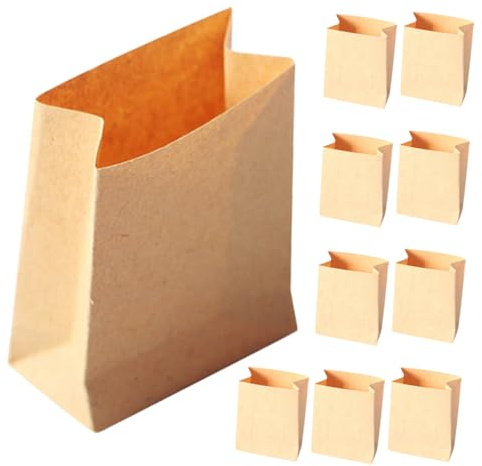 OFFIGAM 10 St Miniförpackningspåsar Miniscen Papperspåsar Dockhusdekoration Miniatyrprylar Minihuspåse Minihus Kakor Förpackningspåsar Små Minipåsar Papperspåsar För Snacks