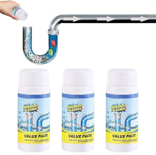 Sink Drain Cleaner,Powerful Sink and Drain Cleaner Powder,Foam Cleaner,Fast Foaming,Multi-functional Pipe Dredge,Pipeline Dredging Agent,Cleaning Tool for Home Kitchen Toilet (3pcs)