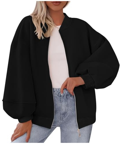 Veste de survêtement pour femme sans capuche, col montant, veste de transition, veste de transition, légère, à manches longues, couleur unie, manteau confortable, fermeture éclair, cardigan sportif