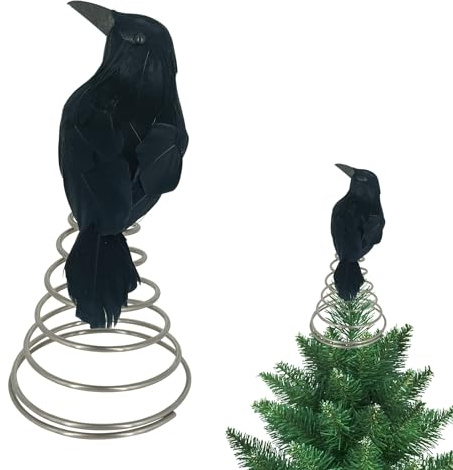 Christbaumspitze Totenkopf Deko Halloween Deko Totenkopf Für Weihnachtsbaum Spitze Weihnachtsbaumspitze Skelett Für Weihnachtten Halloween Dekoration Schädel Geister Krähe Figuren Weihnachtsdeko (B)