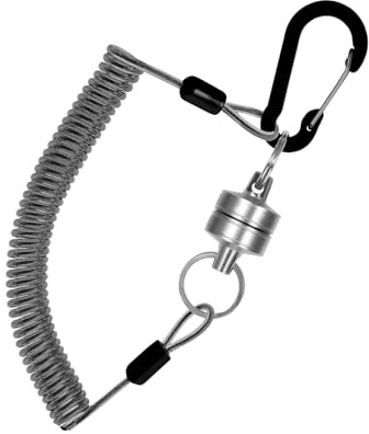Llavero con imán de acero inoxidable - Llavero magnético retráctil, cuerpo resistente a la corrosión, mosquetón seguro, fácil de colocar | Accesorio de exploración al aire libre p