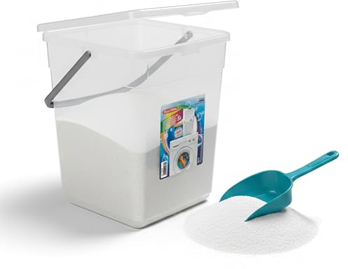 Ketayle Plastic 5L Storage Container with Lid & Carry Handle - Transparent Soap Laundry Washing Powder Storage for Laundry Room, Airtight, Durable, Space-Saving Organizer