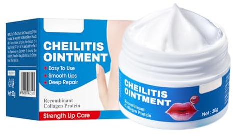 Chei-litis Ointment Lip Cream - Hydrating & Moisturizing Lip Repair - Soothing Moisturiser for Angular Ch-eilitis - Nourishing Lip Care for Dry Cracked Lip - Intensive Repair for Dry In-flamed Lip 30g
