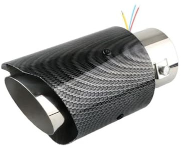 Terminali di scarico 1 pz universale in fibra di carbonio rosso blu luce moda auto marmitta punta di scarico tubo di coda marmitta di scarico(Straight)