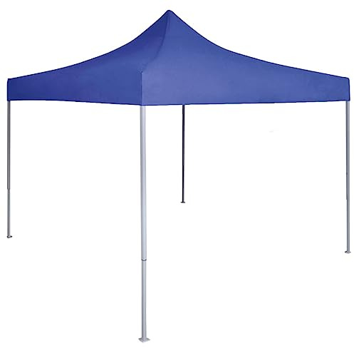 Mokuyary professionellt festtält vikbart 2 x 2 m stål blå, paviljong trädgårdstält, festtält, trädgårdspaviljong för trädgård, fest, festival, bröllop