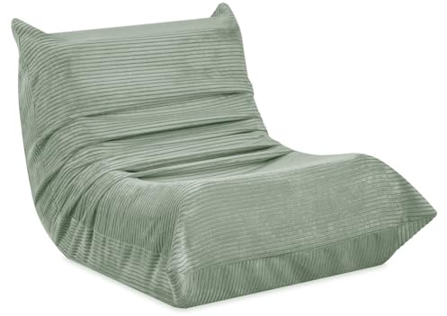 MISIOO Kindersessel Ab 1 Jahr - Premium Sessel für Kinder, Stabil und Weich, Ergonomisch Gepolstert, 80x65x60 cm, Grün Corduroy, 100% Polyester
