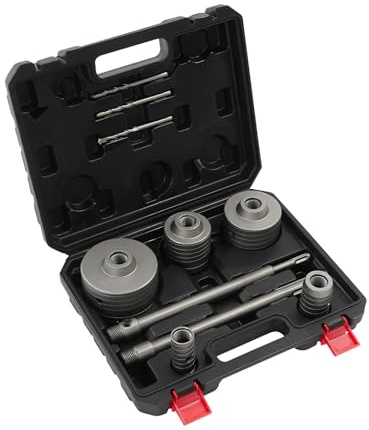 Scie Cloche Béton, Trépan Carotteuse Maçonnerie SDS Plus Max, Kit 9 Pièces Ø30/40/68/80/100mm en Acier Carbone 45# et Alliage YG8, Profondeur 350mm pour Perçage Mur Brique Ciment, Ouvrage Climatiseur